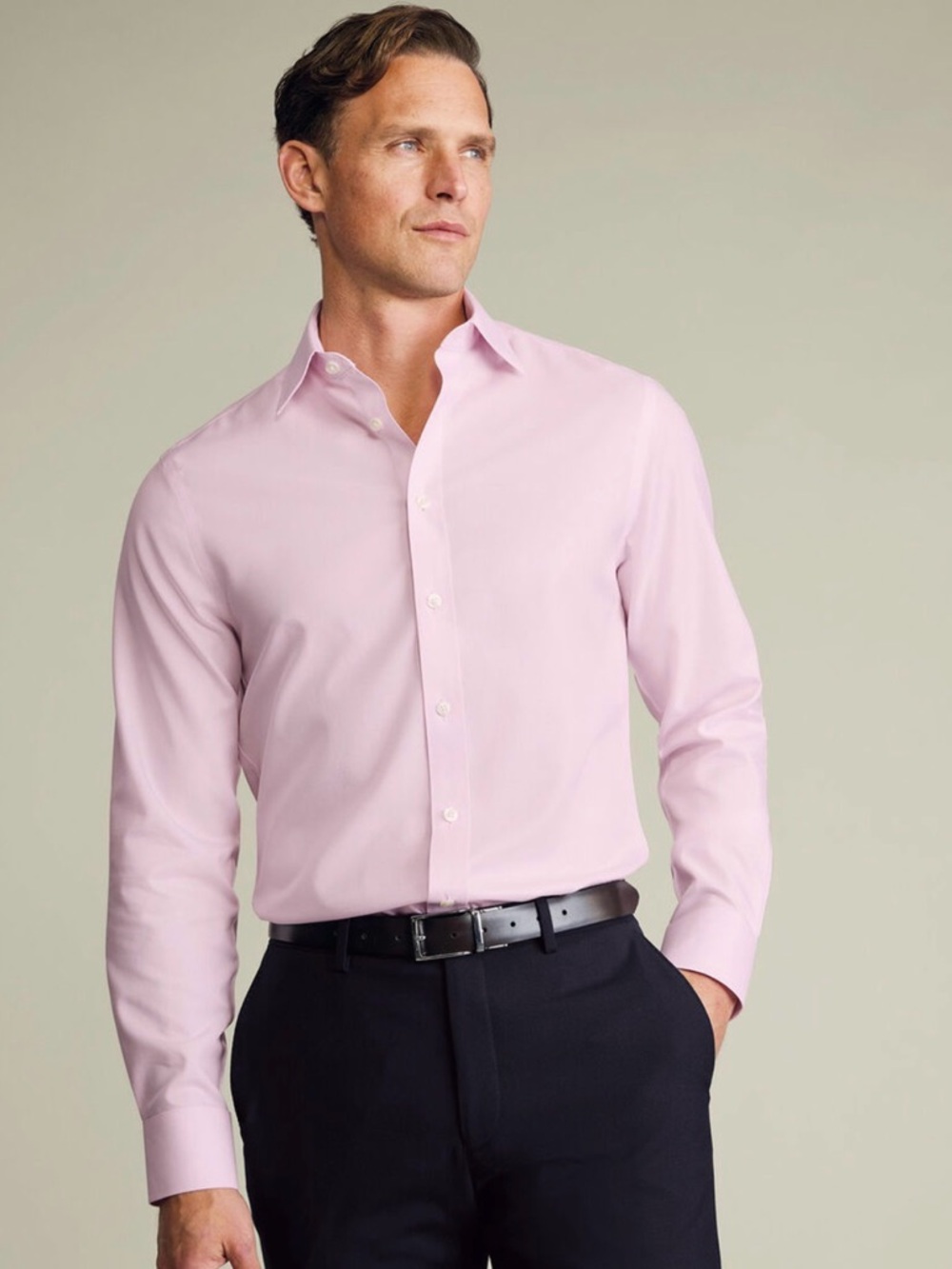 Charles Tyrwhitt Non-Iron Twill Shirt - Light Pink
